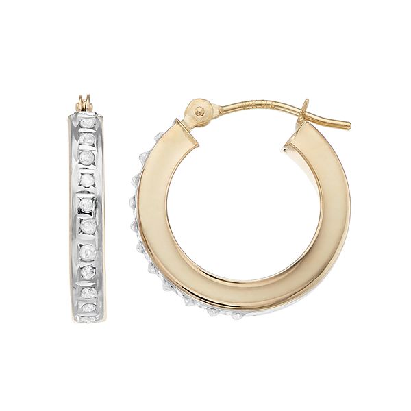 10k gold hoop earrings deals with diamonds