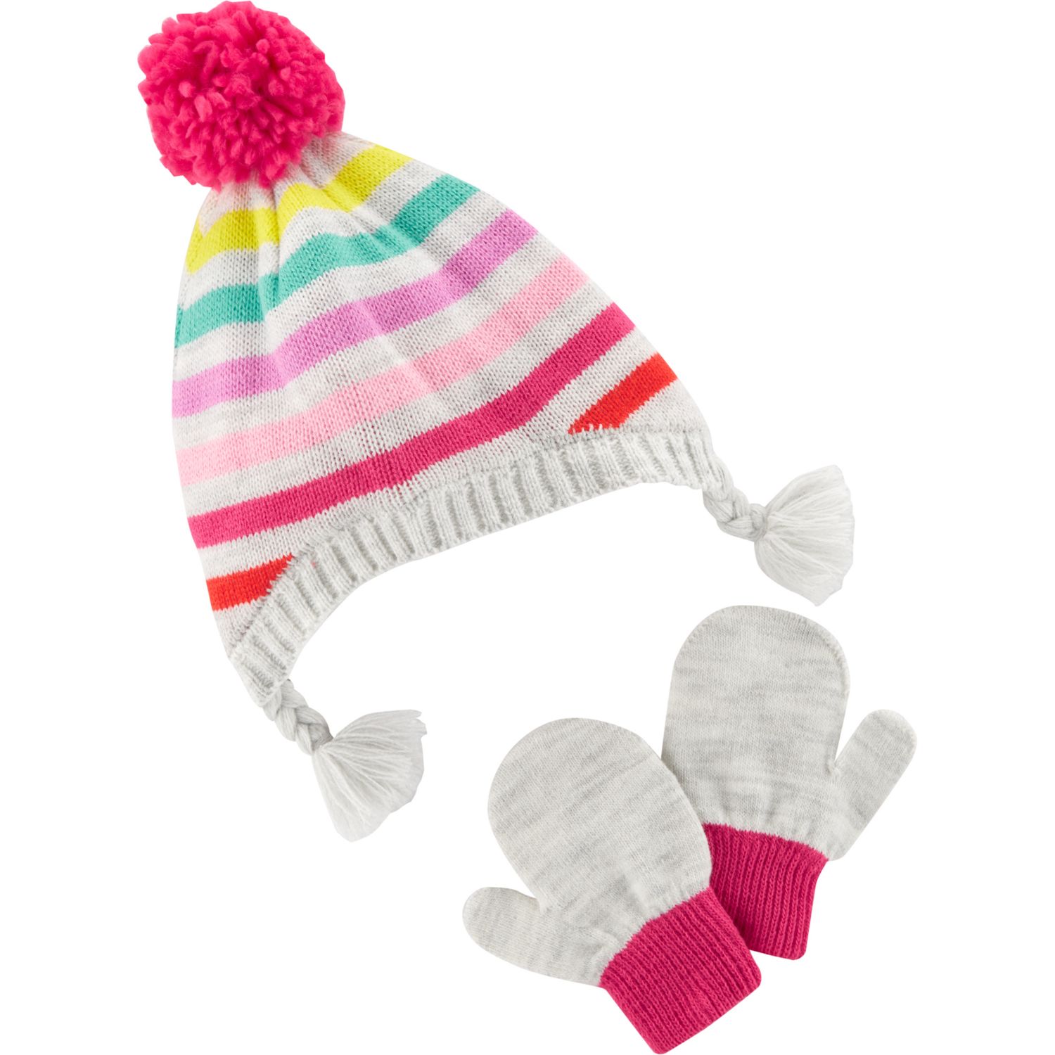 baby girl hat and mittens set