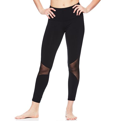 Women's Gaiam Stripe Mesh HighWaisted Leggings