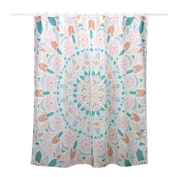 simple by design peach medallion 13 piece shower curtain set