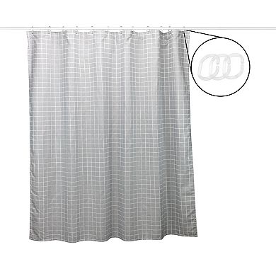 Simple by Design Gray Check 13-piece Shower Curtain Set 