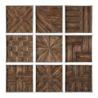 Wooden Wall Decor (Set of 9)