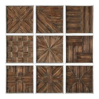 Wooden Wall Decor (Set of 9)