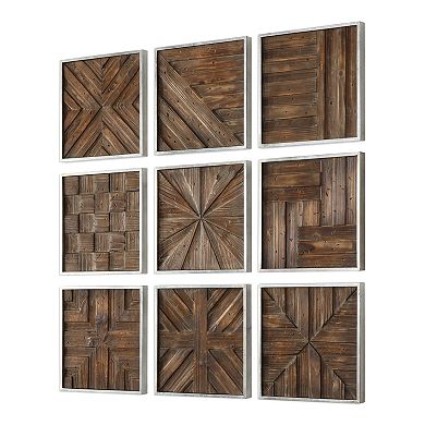 Wooden Wall Decor (Set of 9)