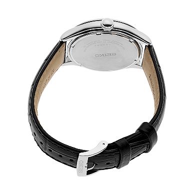 Seiko Men's Leather Solar Dress Watch - SNE491