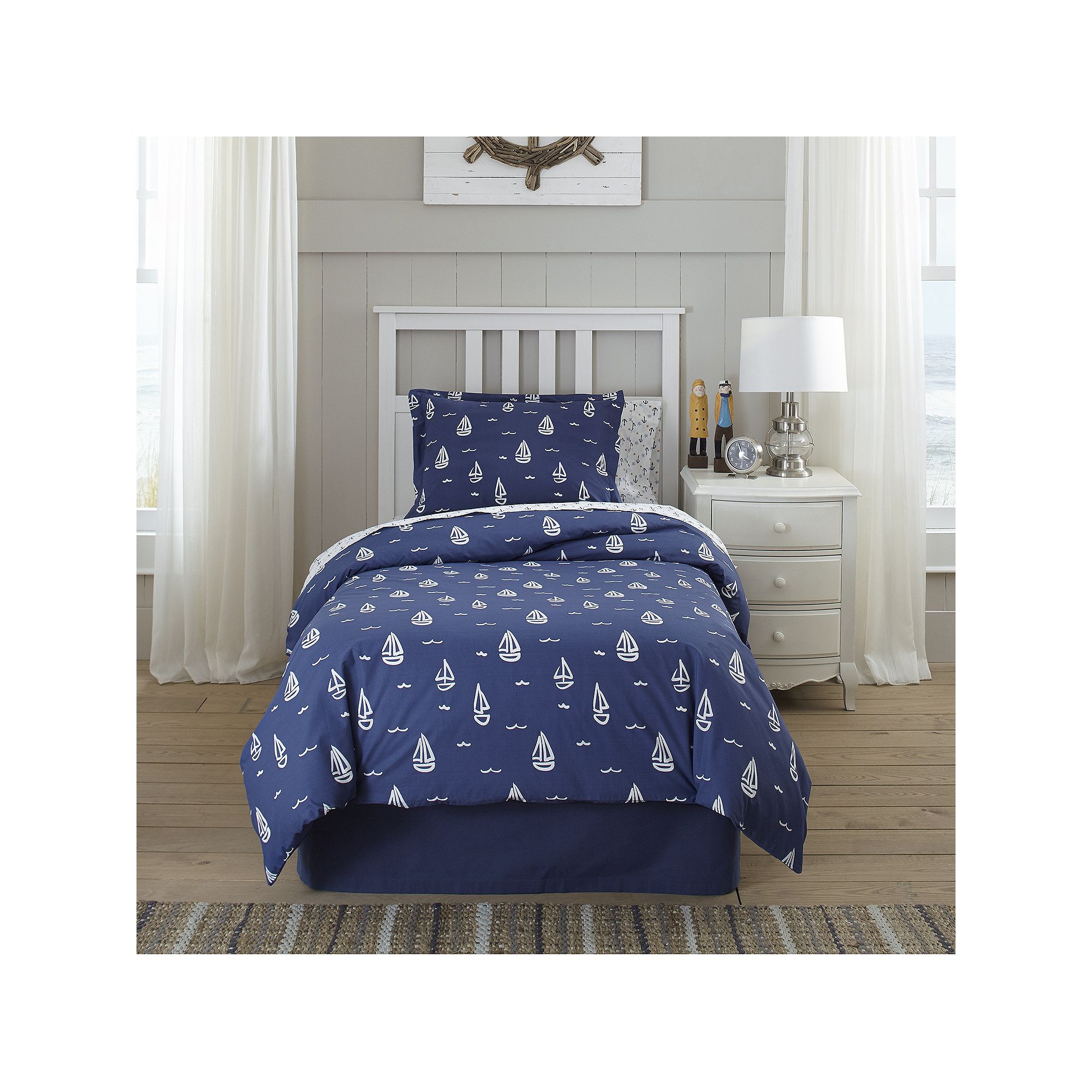 Lullabye Bedding Away At Sea Duvet Cover Set, Blue