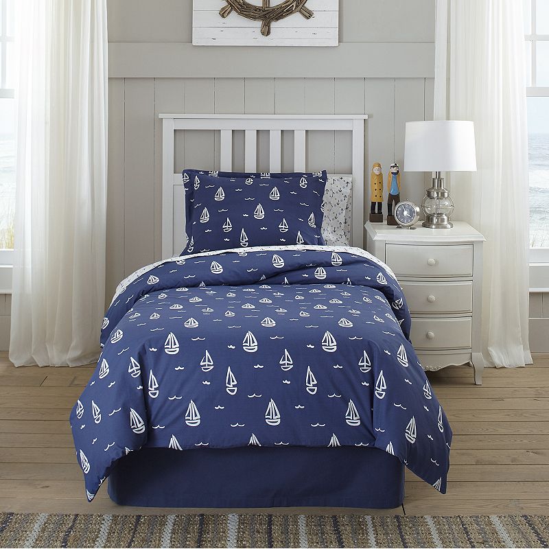 50202929 Lullabye Bedding Away At Sea Duvet Cover Set, Blue sku 50202929