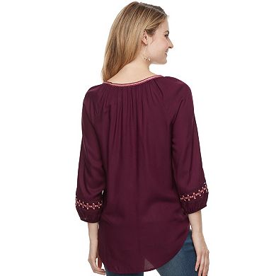 Women's Sonoma Goods For Life® Embroidered Challis Top