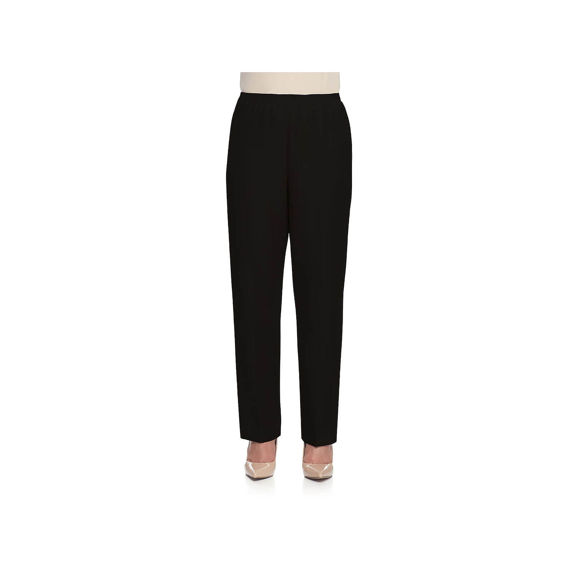 Womens Alfred Dunner Pull-On Straight-Leg Pants, Size: 8 Short, Black