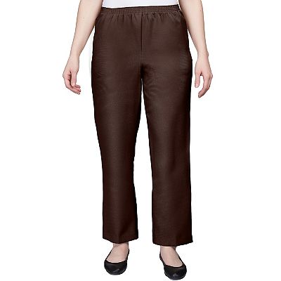 ladies brown dress pants Khane Low Rise Wide Leg Pant | Brown Pinstripe | Womens main image 1