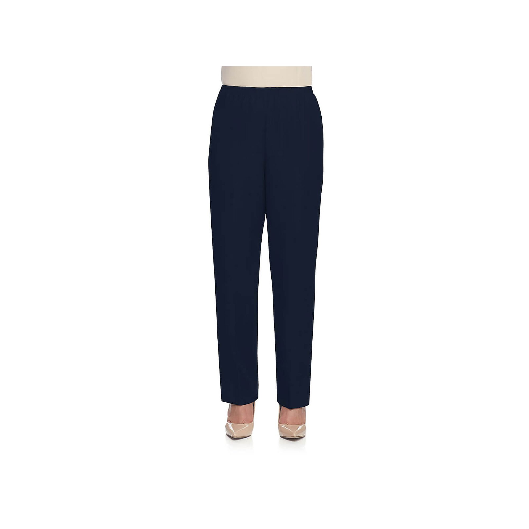 Womens Alfred Dunner Pull-On Straight-Leg Pants, Size: 8 Short, Blue