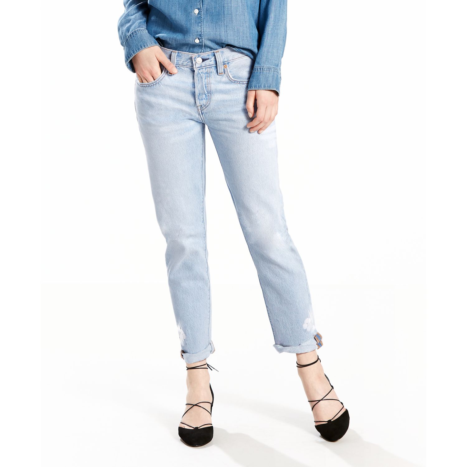 levi's 501 crop jean in light wash