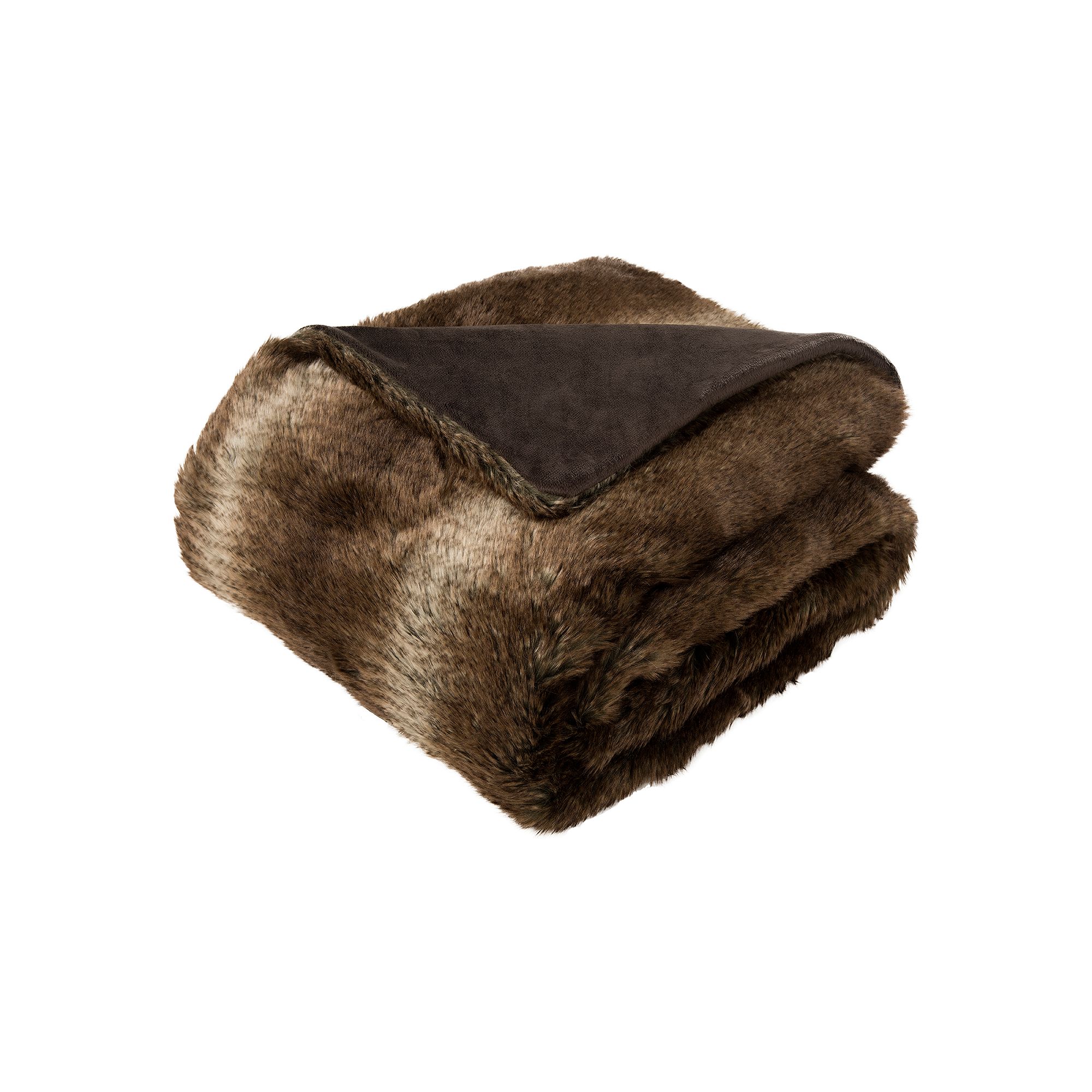 Safavieh Luxe Brick Faux Fur Throw, Brown