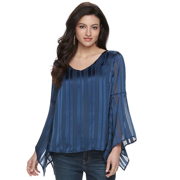 Women's Jennifer Lopez Bell Sleeve Chiffon Top