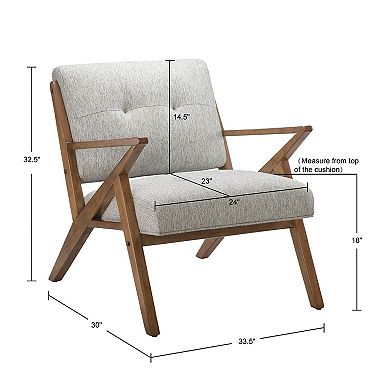 INK+IVY Rocket Upholstered Arm Chair with Angled Wood Frame