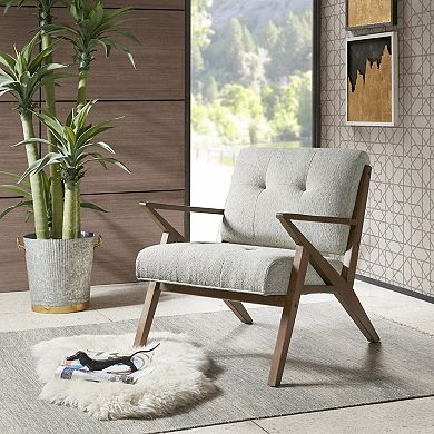 INK+IVY Rocket Upholstered Arm Chair with Angled Wood Frame