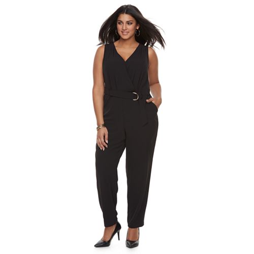 Plus Size Jennifer Lopez Wrap Jumpsuit