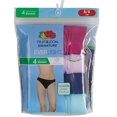 Women's Fruit of the Loom 4-pack Signature Everlight Bikini Panties 4DELSBK