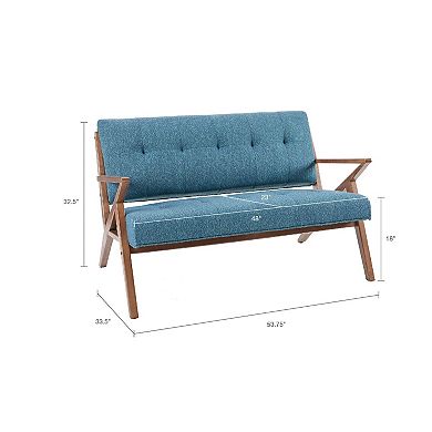 INK+IVY Rocket Solid Pecan Wood Loveseat