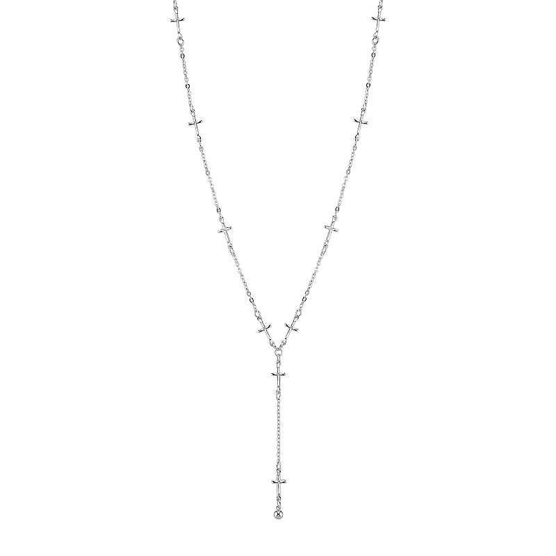 1928 Cross Y Necklace, Womens, Size: 15, Grey