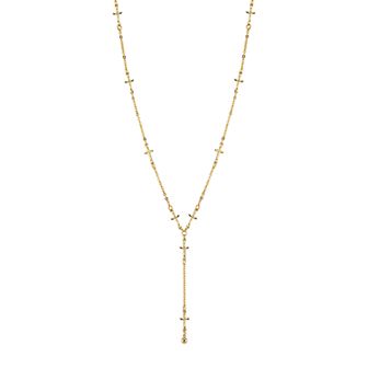 1928 14k Gold-Plated Cross Y Necklace
