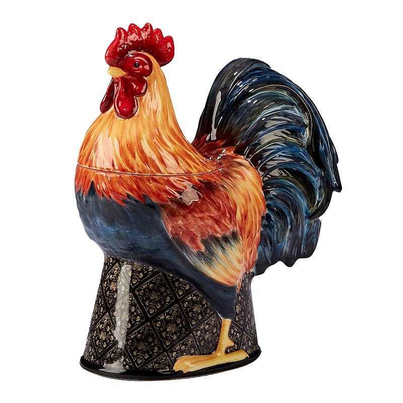 Certified International Gilded Rooster 3D Cookie Jar, Multi