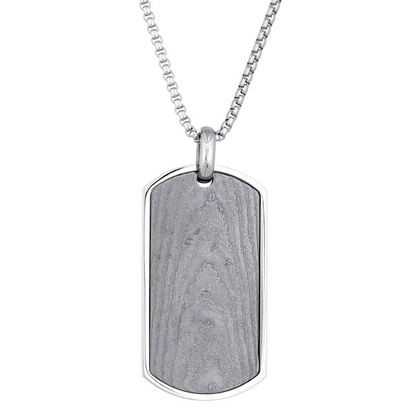 Men's LYNX Damascus Steel Dog Tag Necklace