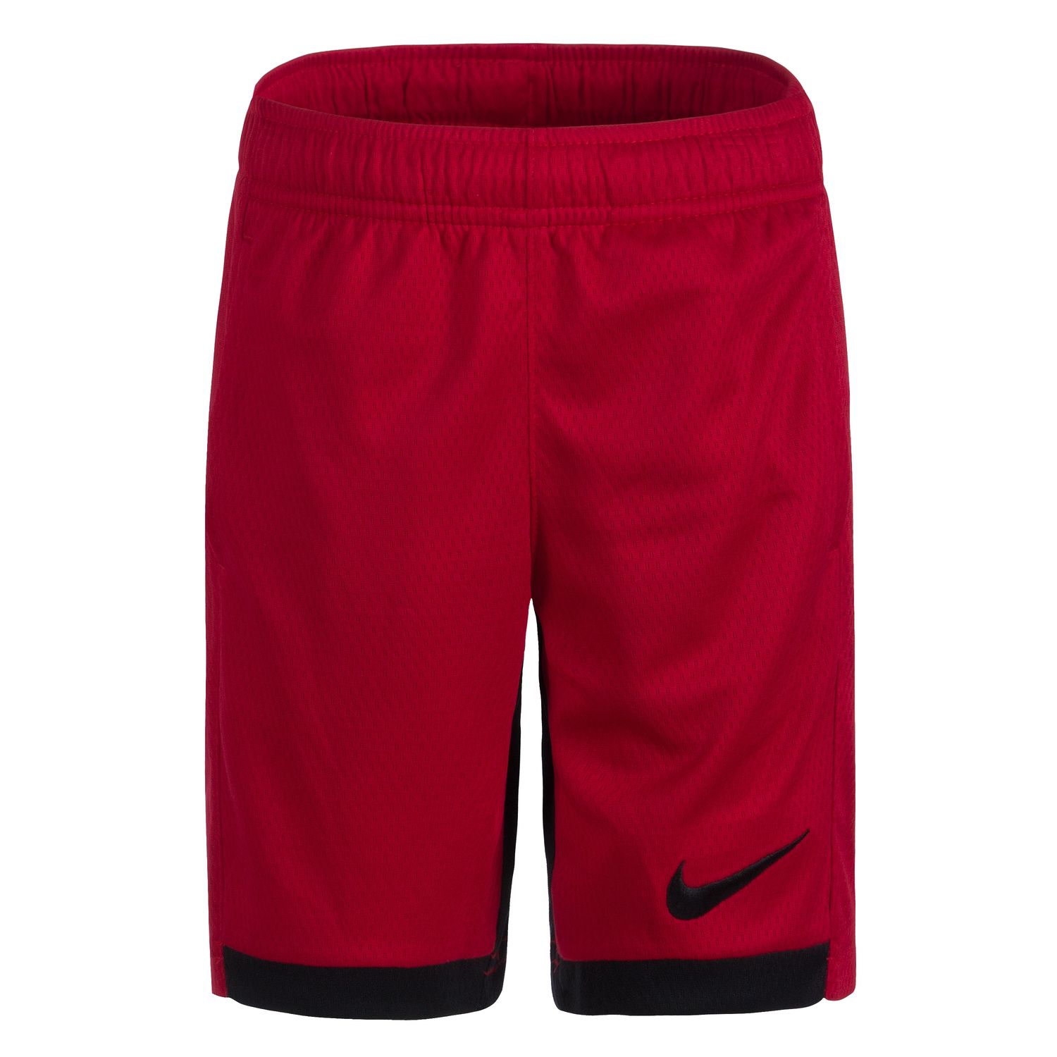 navy blue and red nike shorts