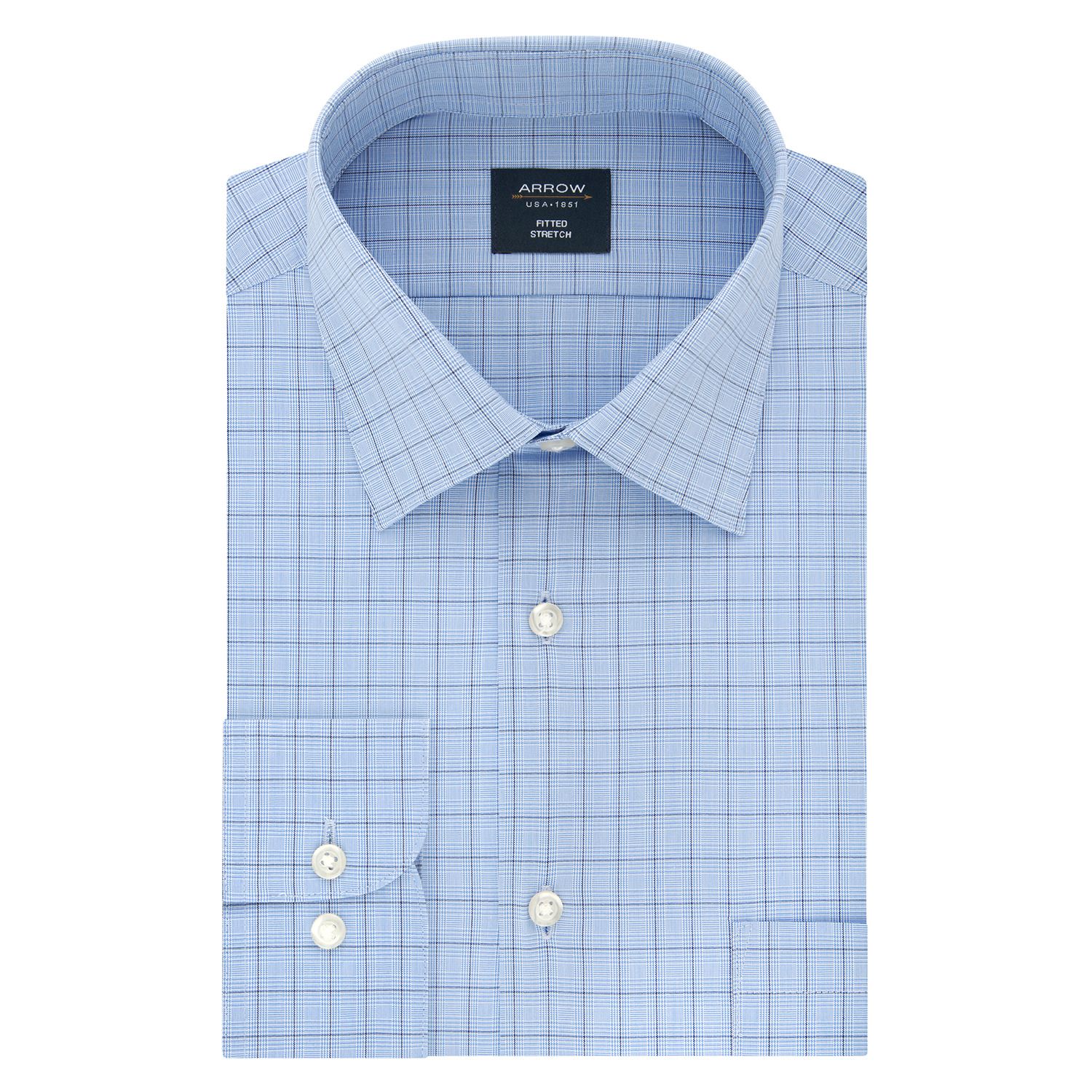 Big & Tall Arrow Regular-Fit Stretch Spread-Collar Dress Shirt