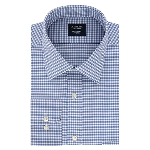 Big & Tall Arrow Regular-Fit Stretch Spread-Collar Dress Shirt