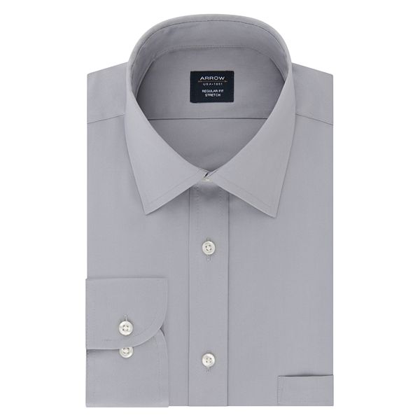 Big & Tall Arrow Regular-Fit Stretch Spread-Collar Dress Shirt