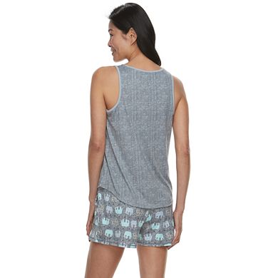 Women's Croft & Barrow® Printed Sleep Tank & Sleep Shorts Pajama Set