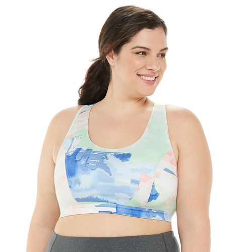 Plus Size Tek Gear® Low Impact Mesh Racerback Sports Bra 