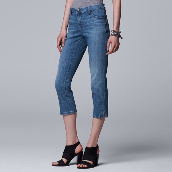 Women's Simply Vera Vera Wang Side Slit Capri Jeans