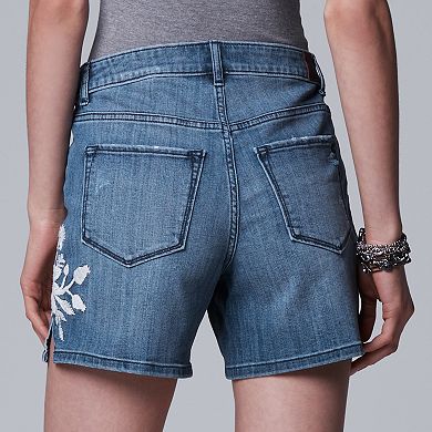 Women's Simply Vera Vera Wang Side Slit Jean Shorts