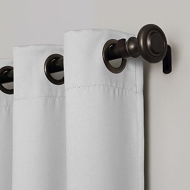 Sun Zero 2-Pack 100% Blackout Theater Grade Norway Grommet Curtain