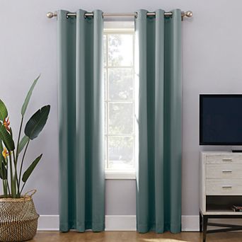 Sun Zero 2-Pack 100% Blackout Theater Grade Norway Grommet Curtain