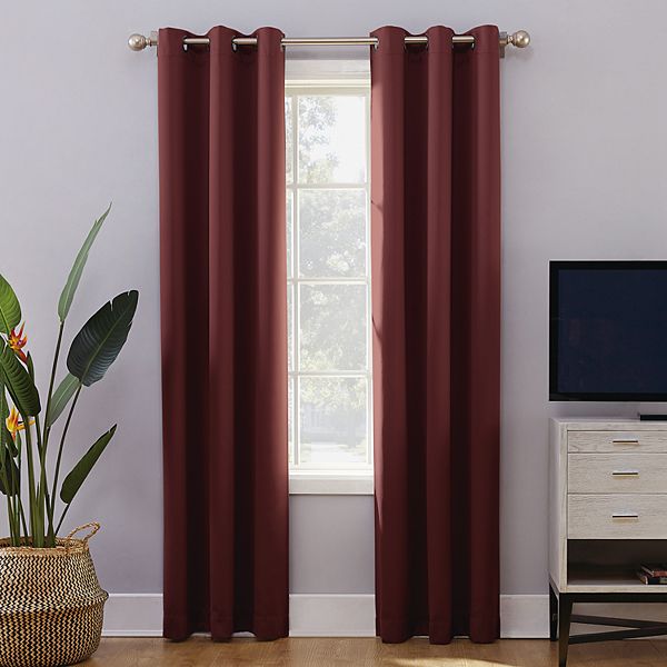 Sun Zero 2-Pack 100% Blackout Theater Grade Norway Grommet Curtain - Wine (40X84)