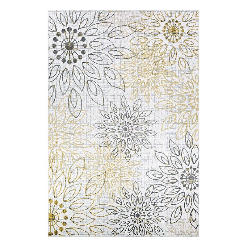 Couristan Calinda Summer Bliss Medallion Rug, Gold, 3X5 Ft