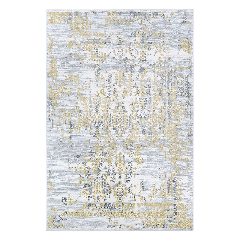 Couristan Calinda Samovar Floral Rug, Gold, 5X7.5 Ft