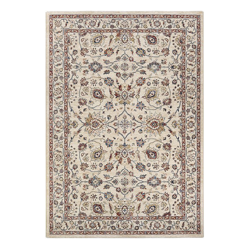 Couristan Monarch Kerman Vase Framed Floral Rug, Red, 5X7.5 Ft