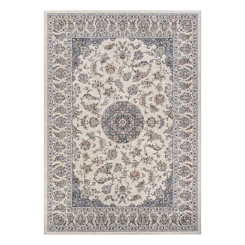 Couristan Monarch Medallion Framed Floral Rug, Lt Beige, 3X5 Ft