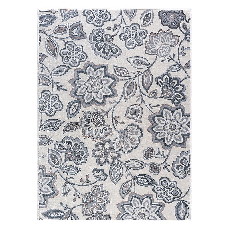 KHL Rugs Emmalyn Transitional Floral Rug, Natural, 8Ft Rnd