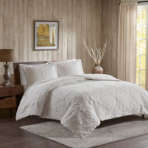 Woolrich Teton Embroidered Plush 3 Piece Coverlet Set