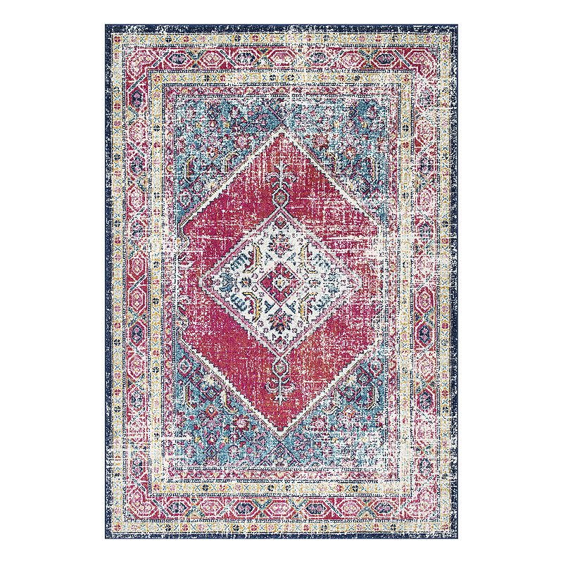 nuLOOM Delana Herati Medallion Framed Rug, Multi, 8X10 Ft
