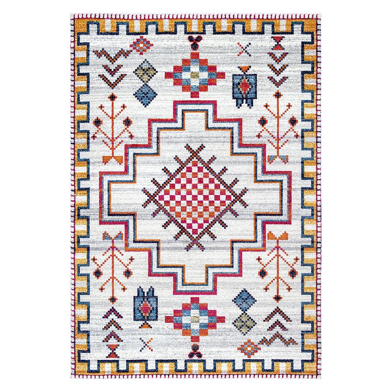 nuLOOM Richelle Tribal Medallion Rug, Grey, 8X10 Ft