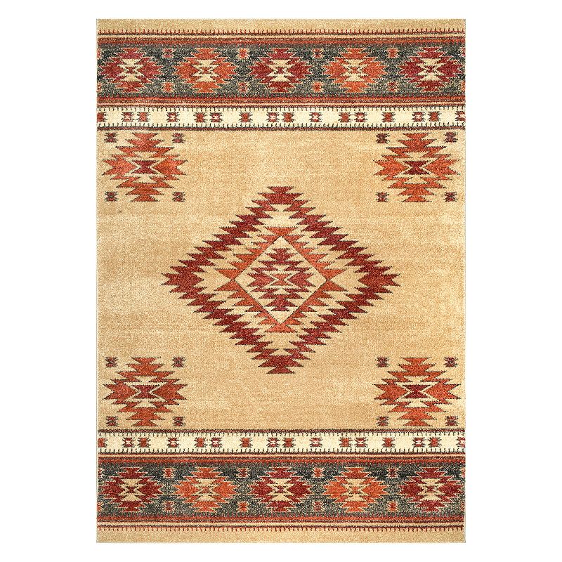 nuLOOM Margene Tribal Diamond Geometric Rug, Beig/Green, 5X7.5 Ft - 50177416 - Home Decor Showcase your sense of style with this nuLOOM Marg sku 50177416