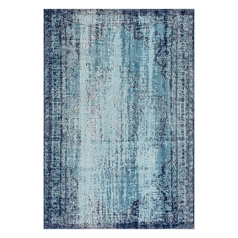 nuLOOM Vance Distressed Rug, Blue, 4X6 Ft