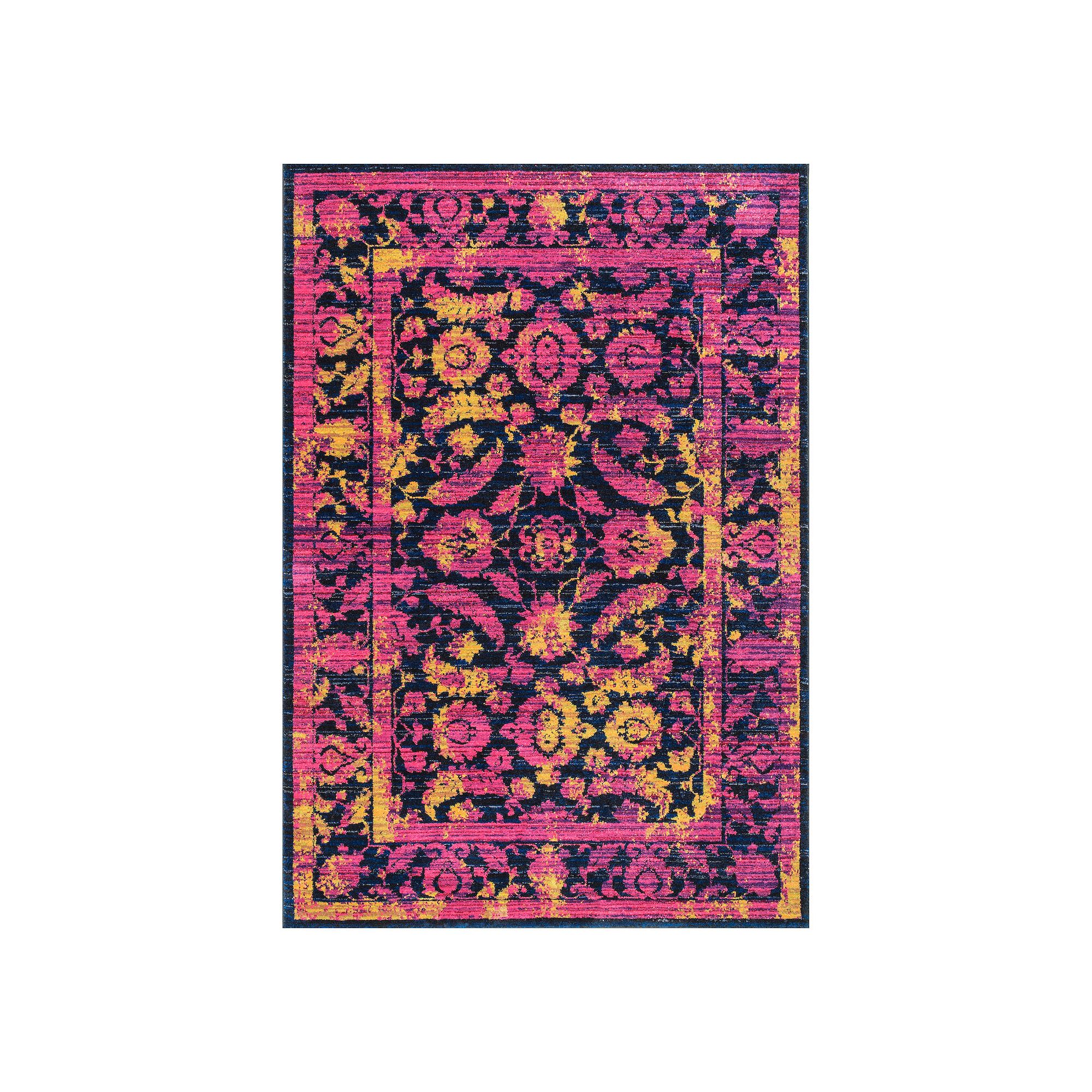 nuLOOM Robbie Vintage Framed Floral Rug, Pink