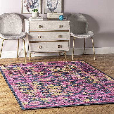 nuLOOM Robbie Vintage Framed Floral Rug